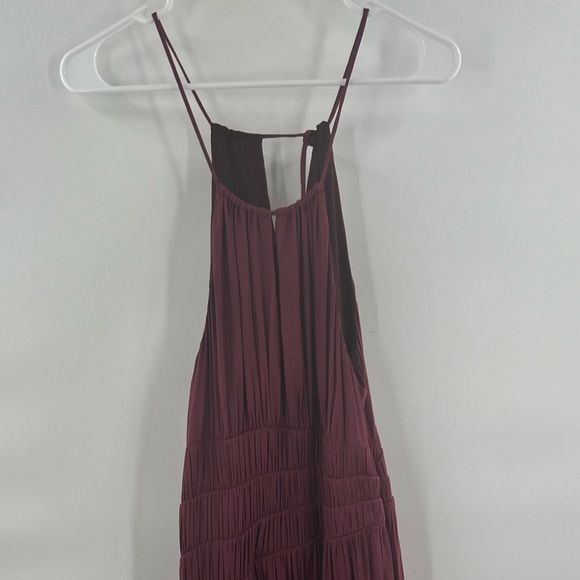 Moulinette Soeurs maron purple sleeveless ruched waist dress size 0 - Picture 2 of 6